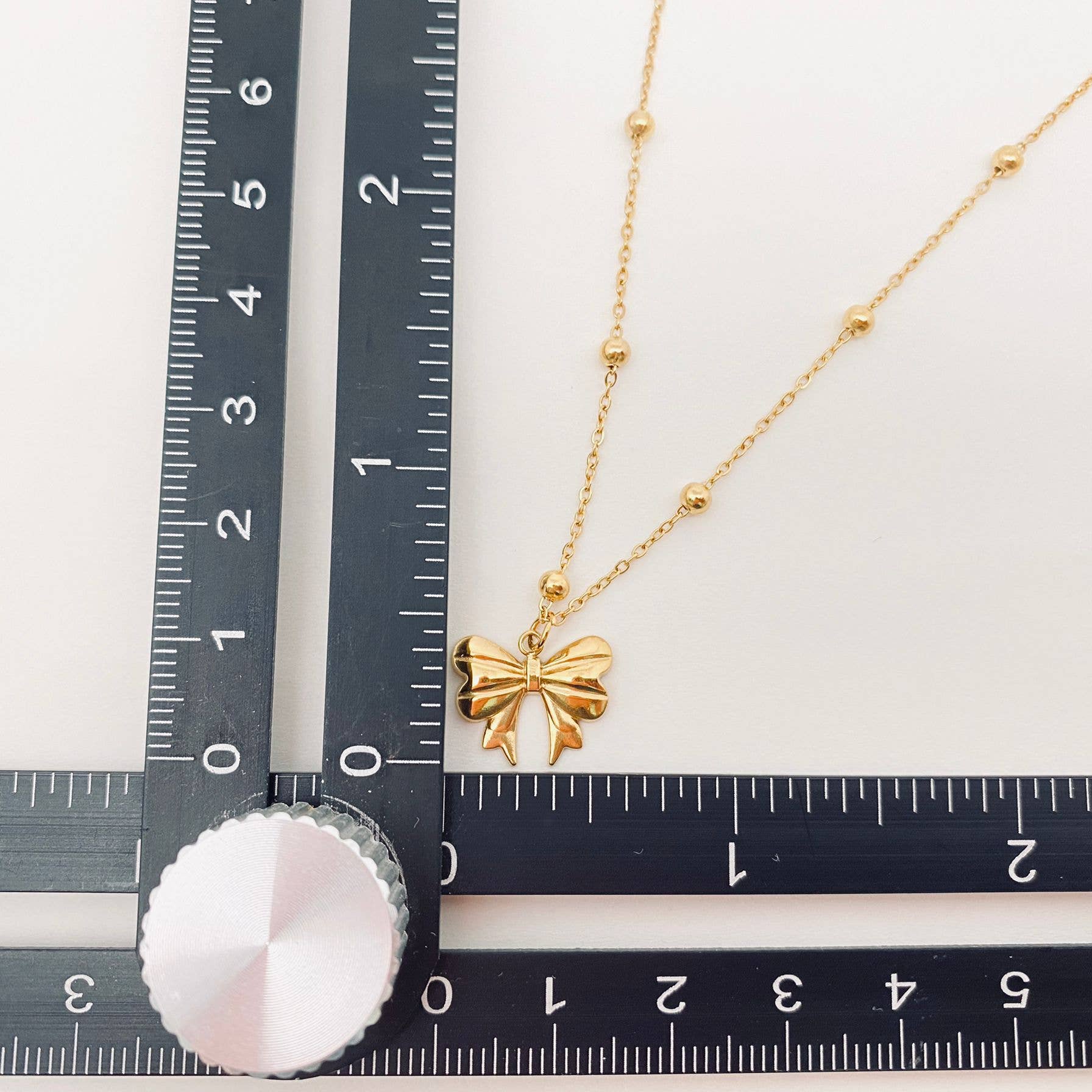 Gold Plated Bow Pendant Necklace