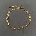 Enamel Flower Linked Bracelet