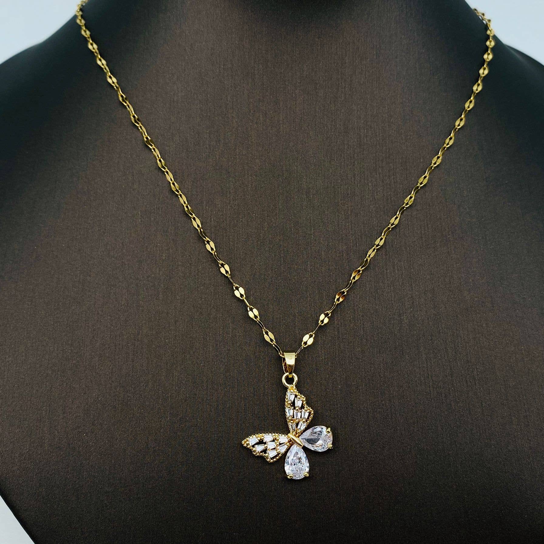 Gold Plated Butterfly Necklace