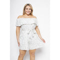 FLORAL FLOUNCE OFF SHOULDER ROMPER