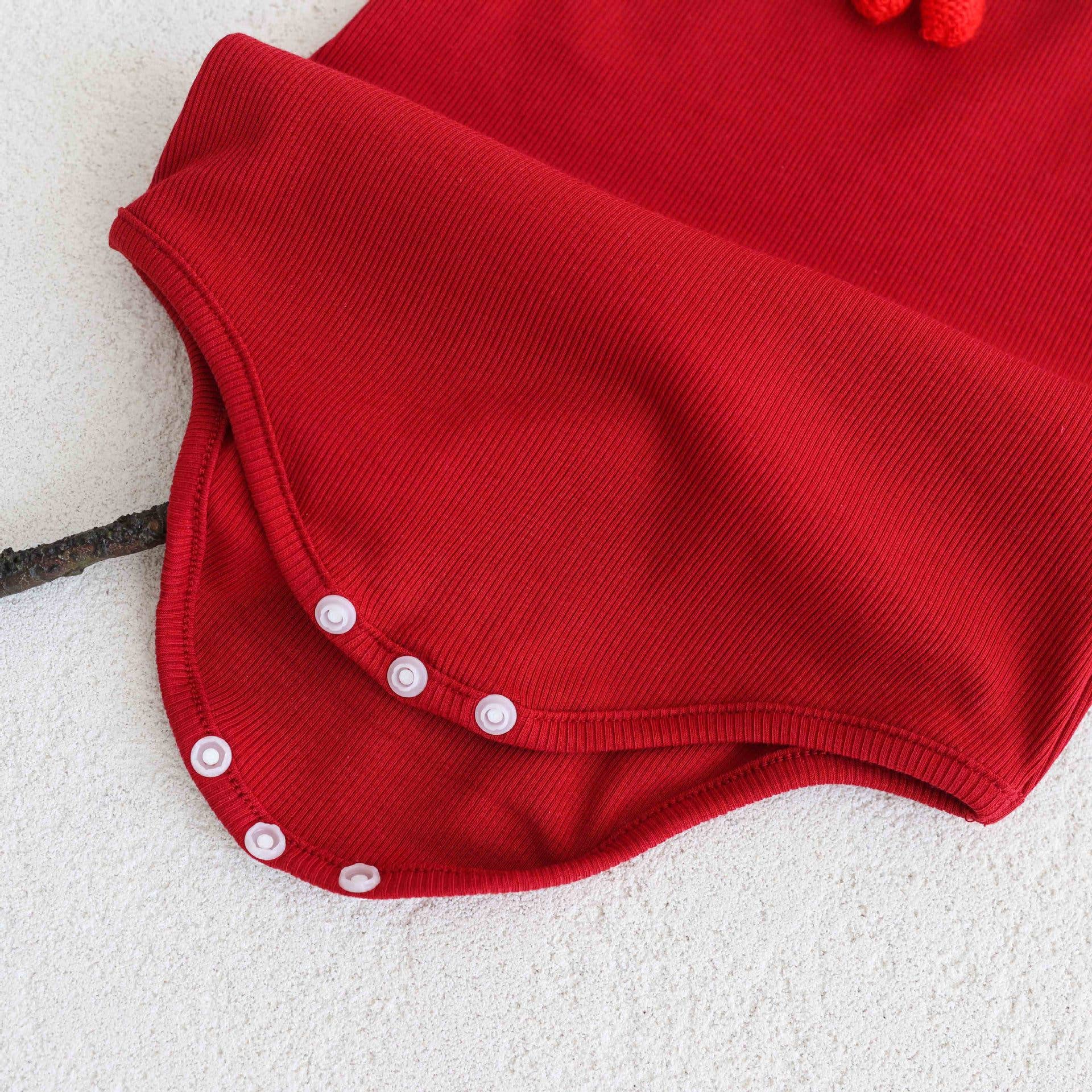 Romper with Cherry Lace Trim