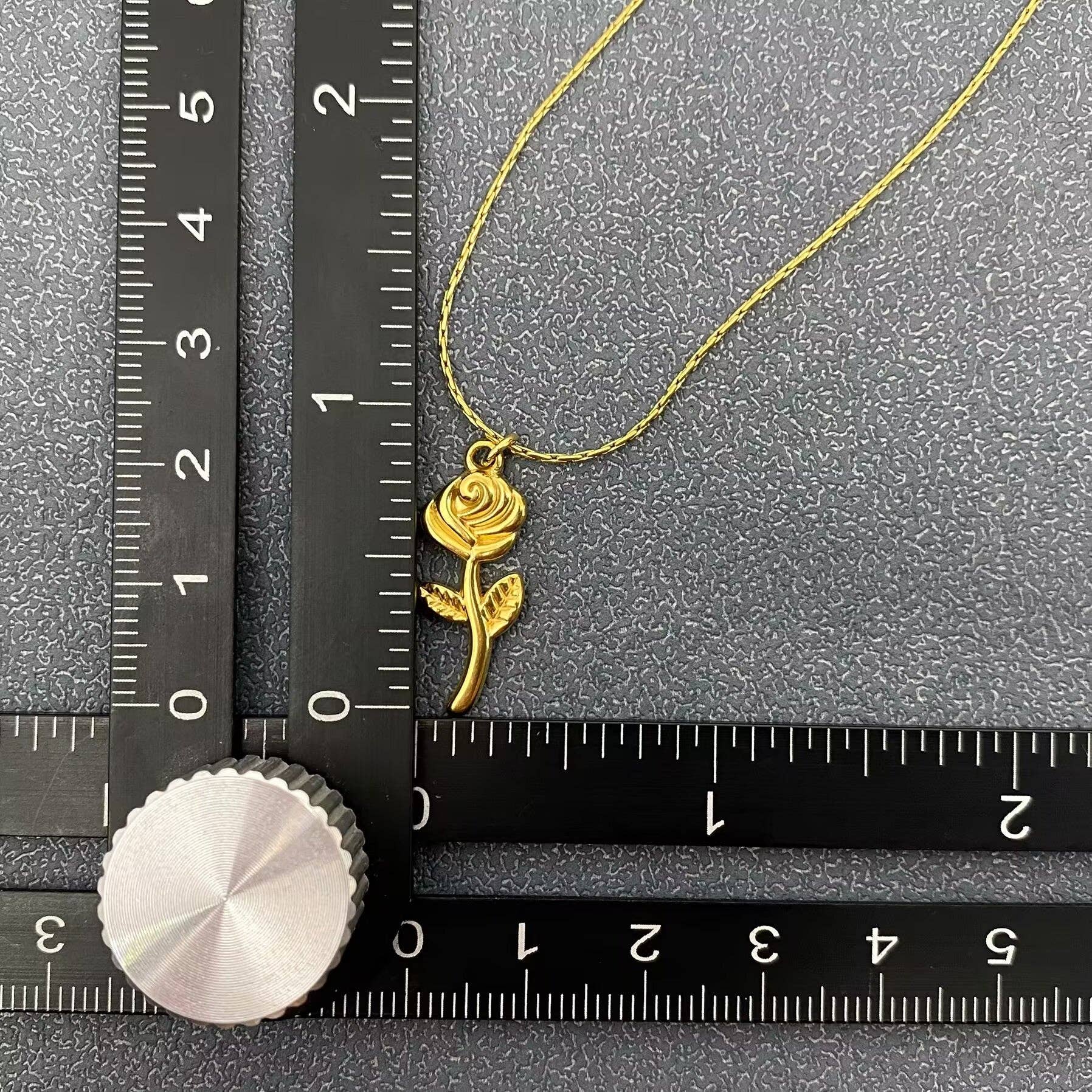 Stainless Steel Rose Charm Necklace