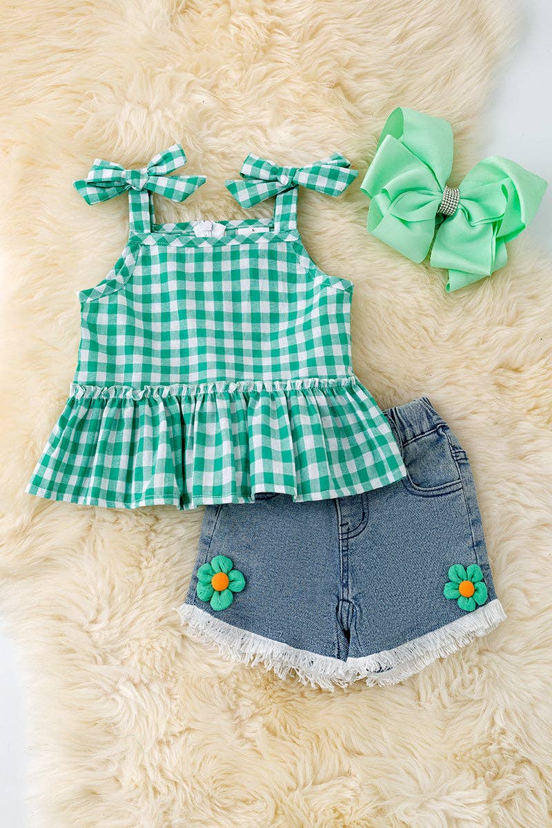 Gingham Ruffle 2-Piece Set