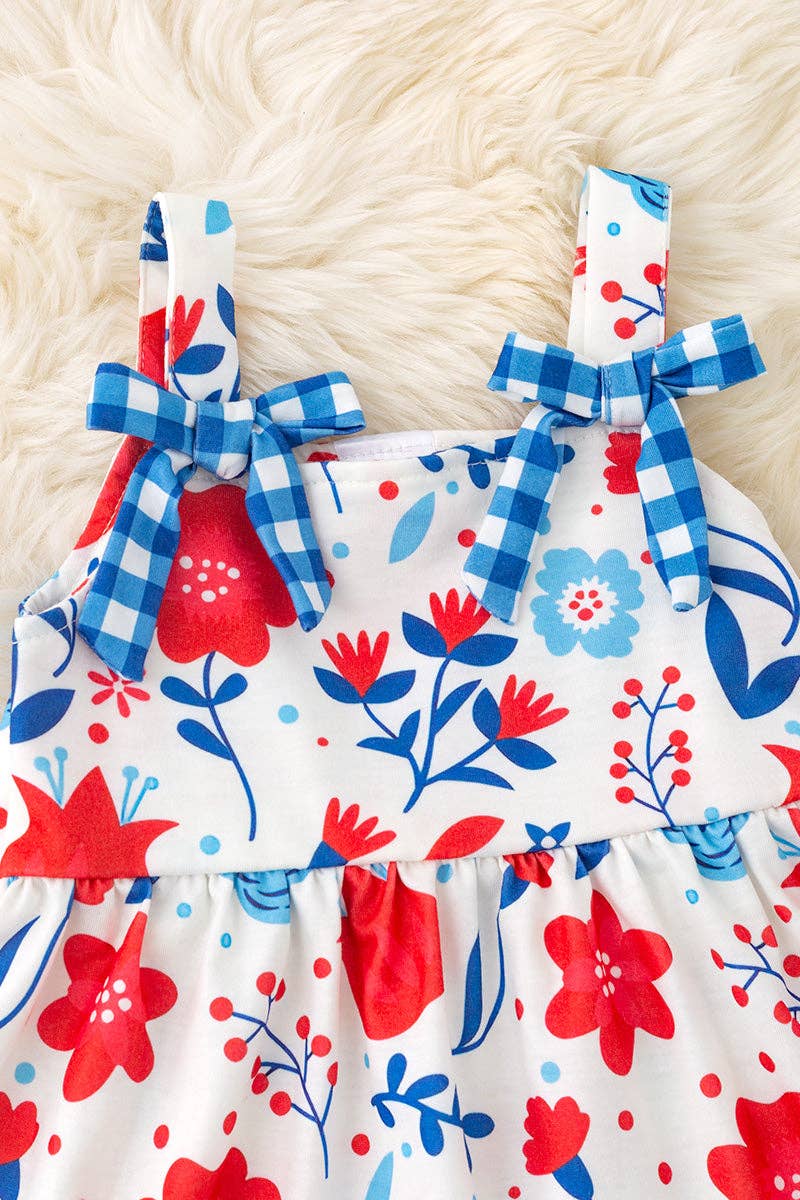 Rosie Red Floral  & Gingham Shorts Set