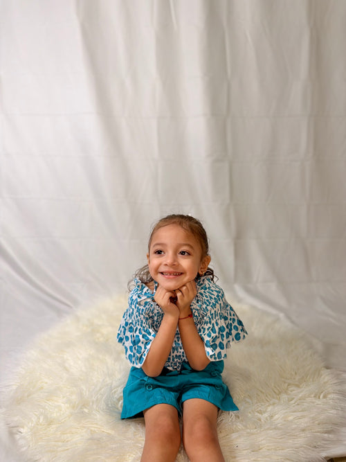 Animal Print Cold Shoulder Top & Shorts Set