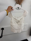 Ruffled White Top