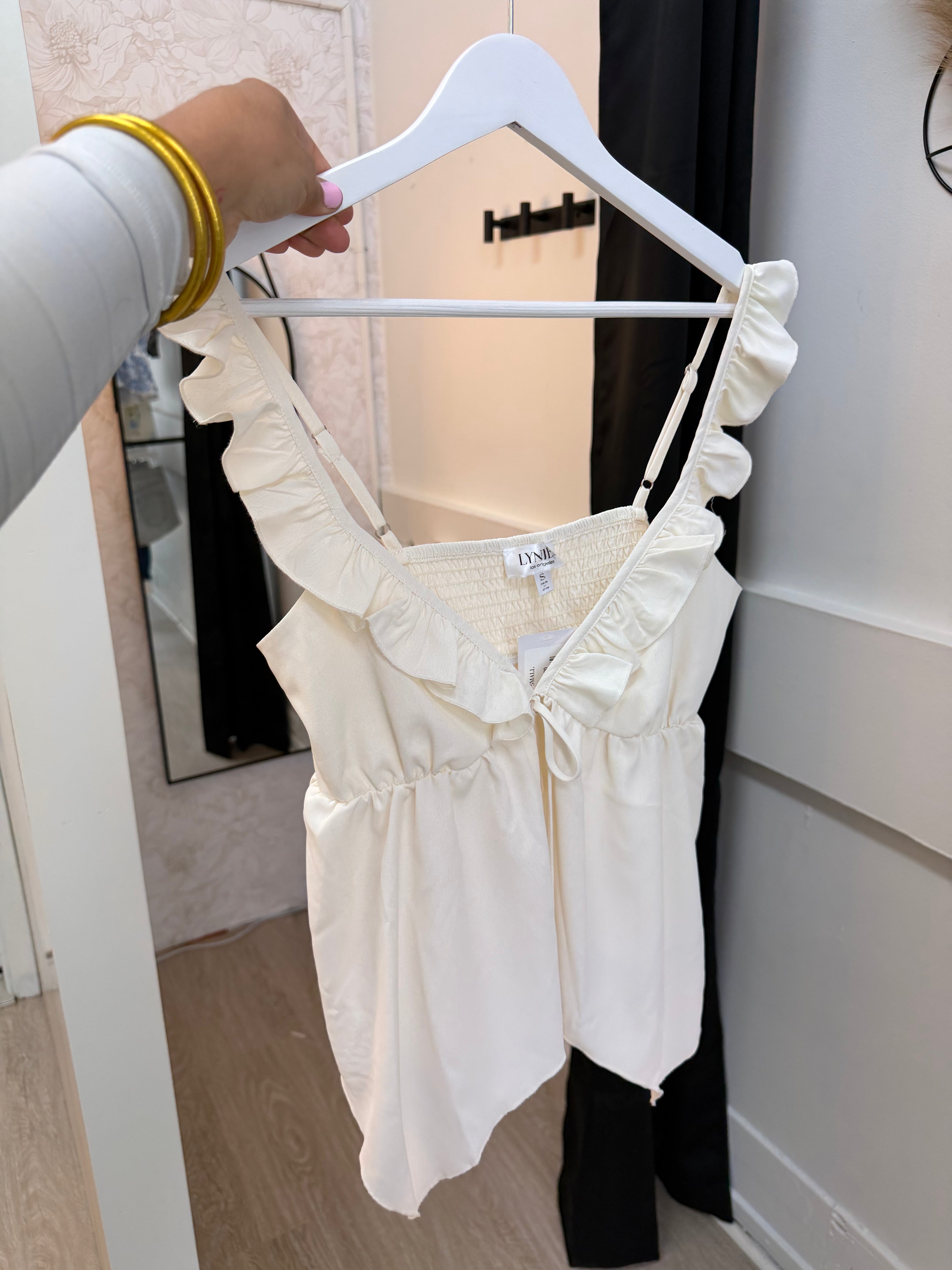 V-Neck Ruffled Tie Bow Top
