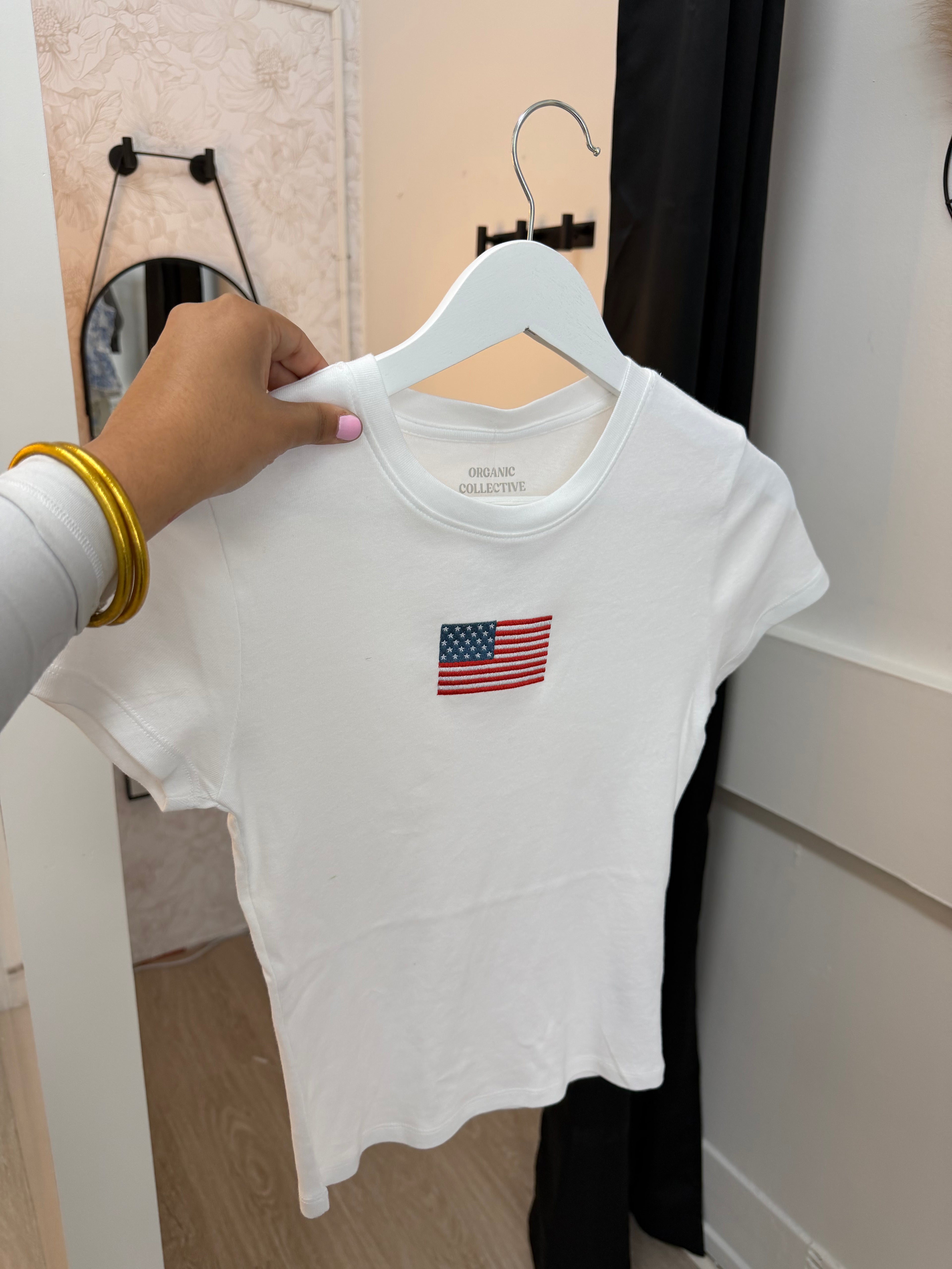 American Flag Short Sleeve Top