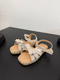 Kids Tan Bow Front Sandals