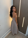 Light Brown Gingham Dress
