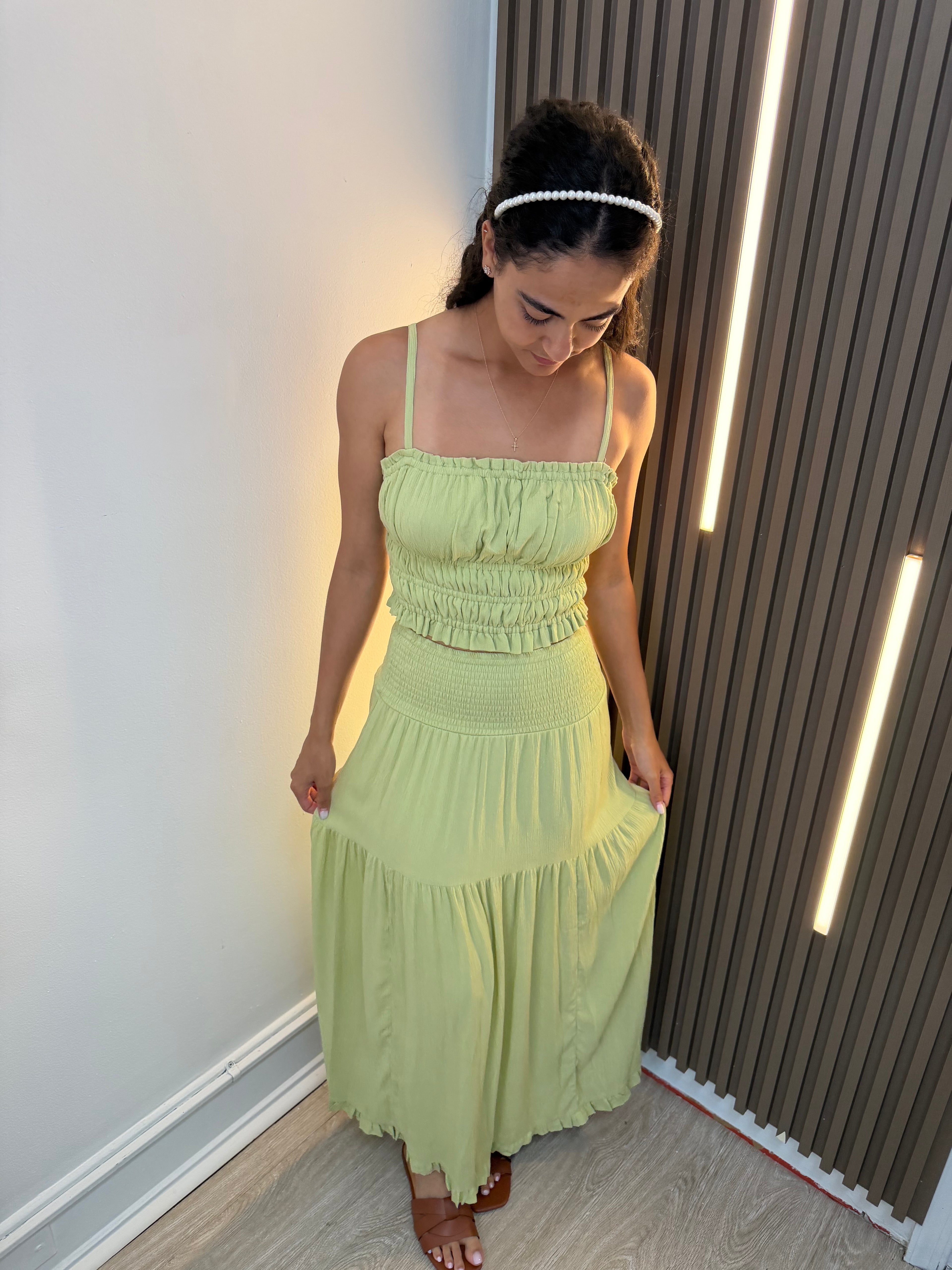 Ruffled Top & Skirt 2-Piece Set