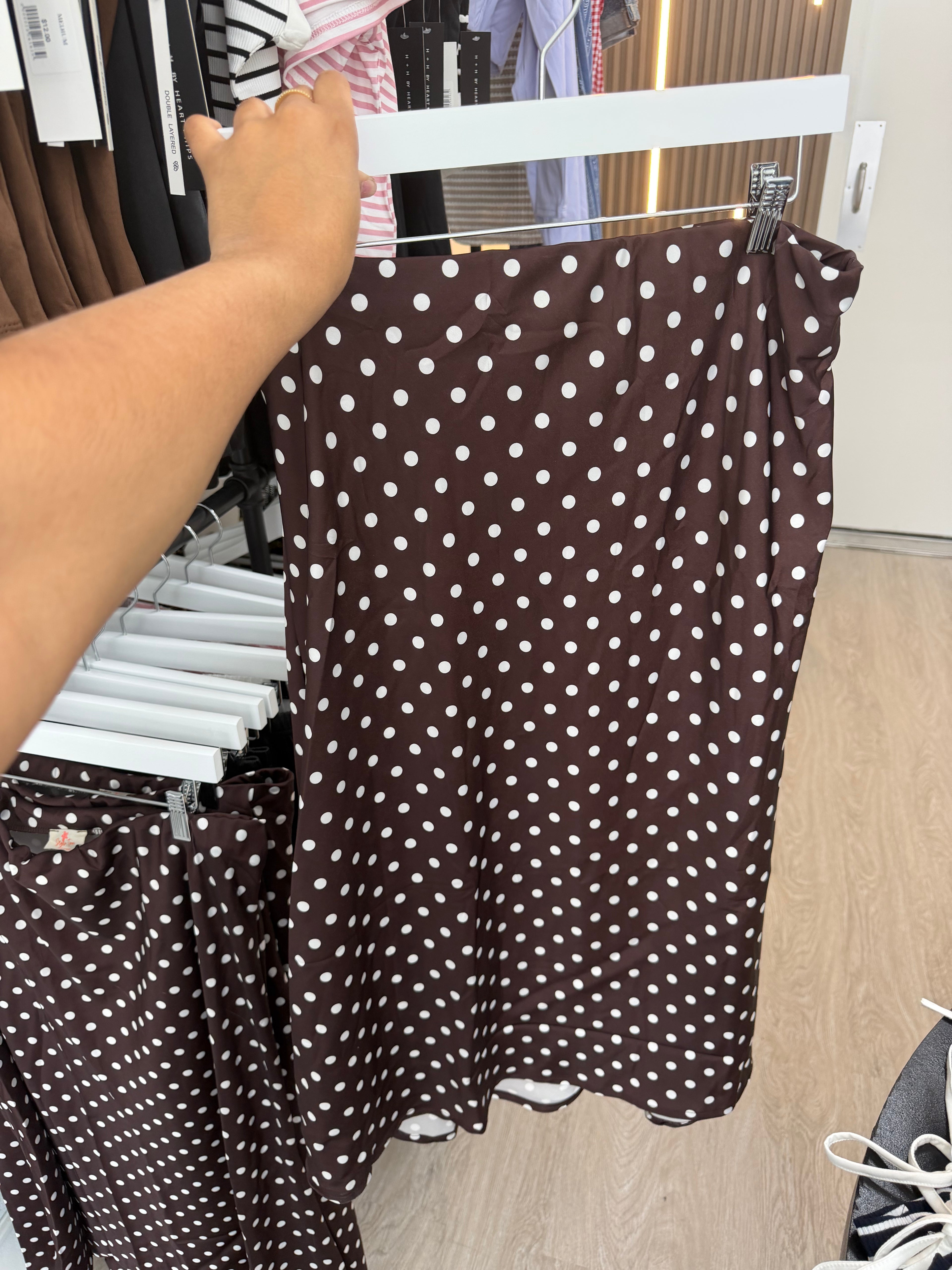 POLKA DOT ELASTIC WAIST MINI SKIRT