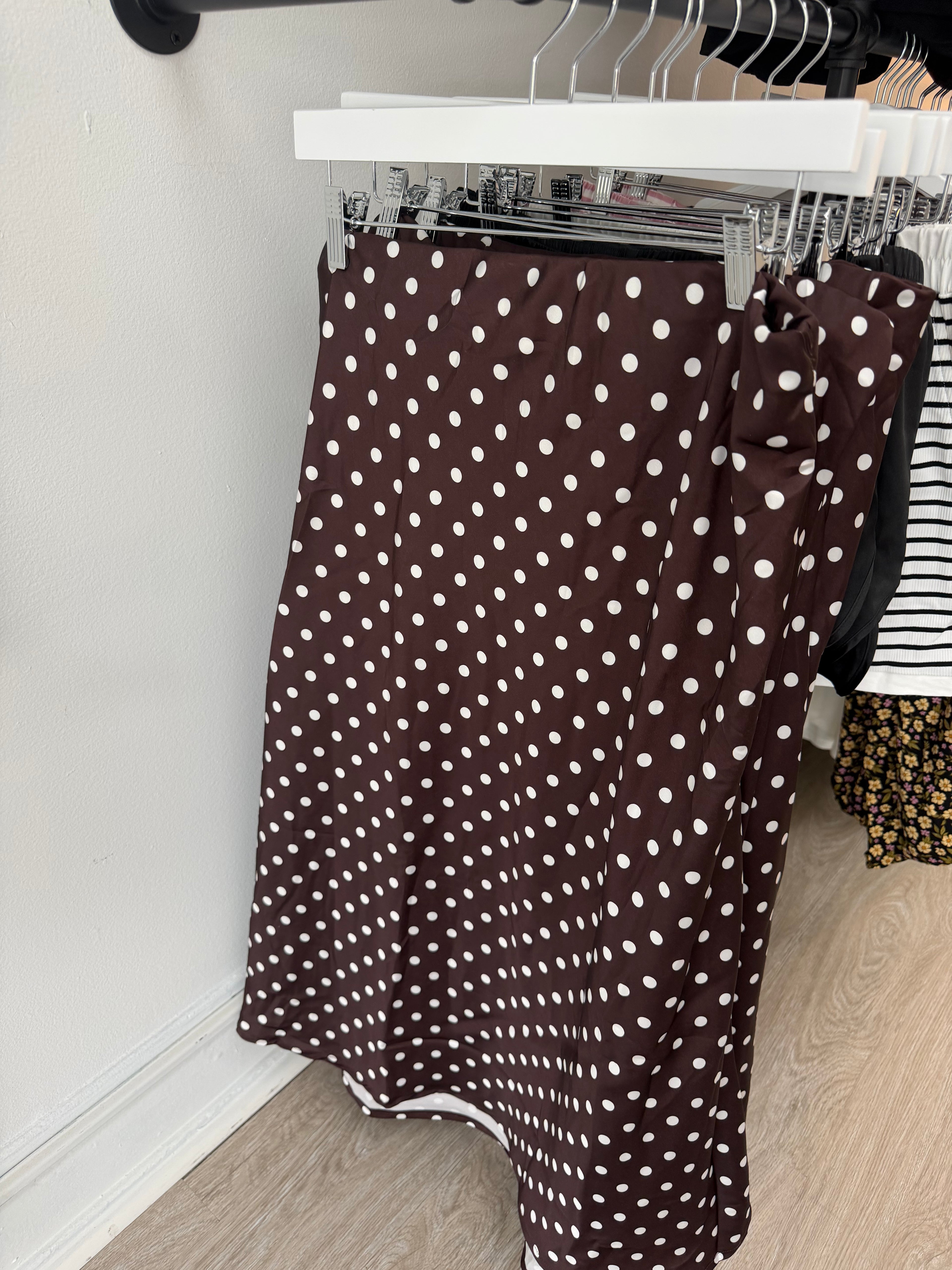 POLKA DOT ELASTIC WAIST MINI SKIRT