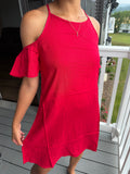Cold Shoulder Flowy Midi Dress