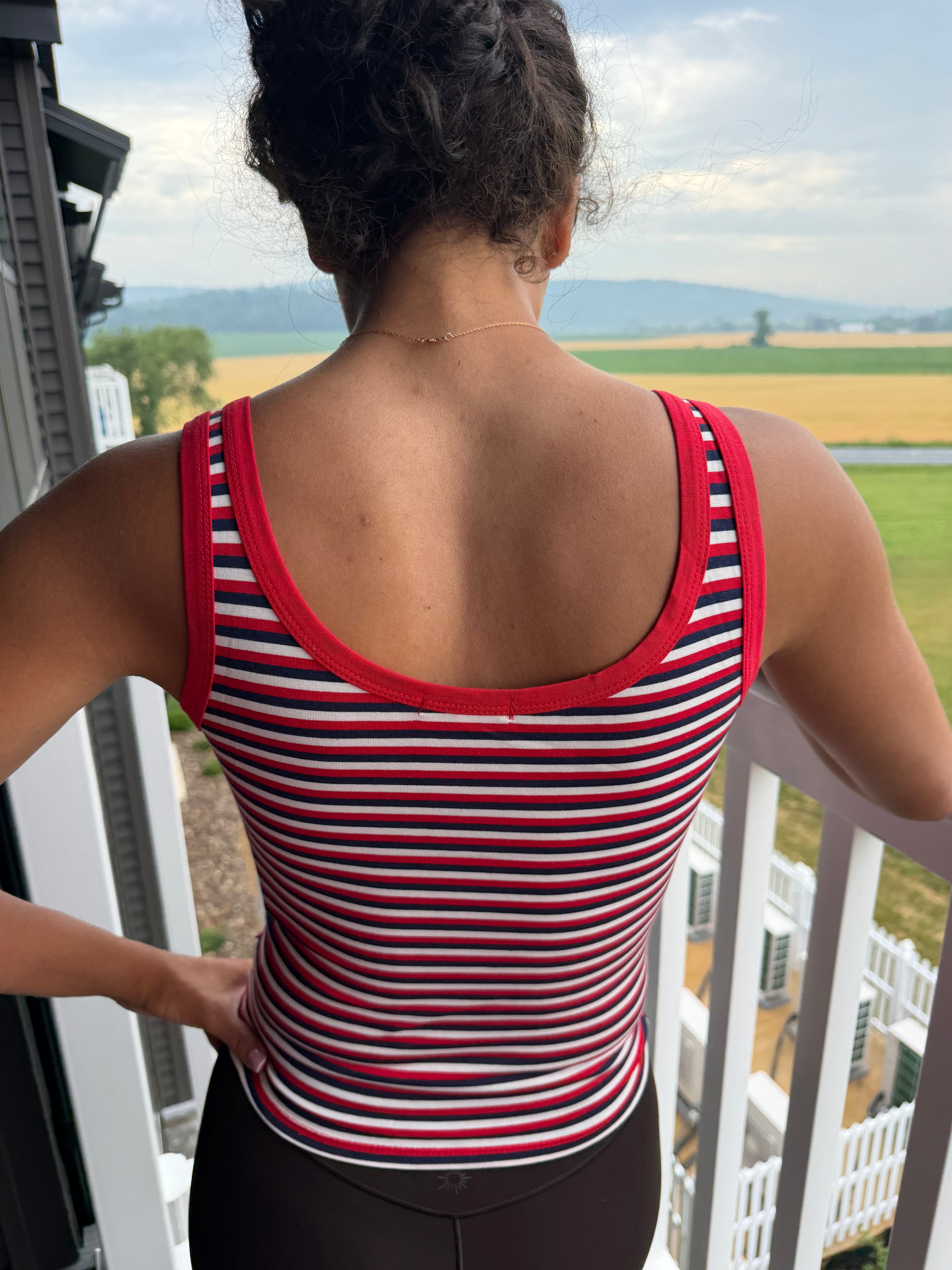Multi Stripe Tank Crop Top