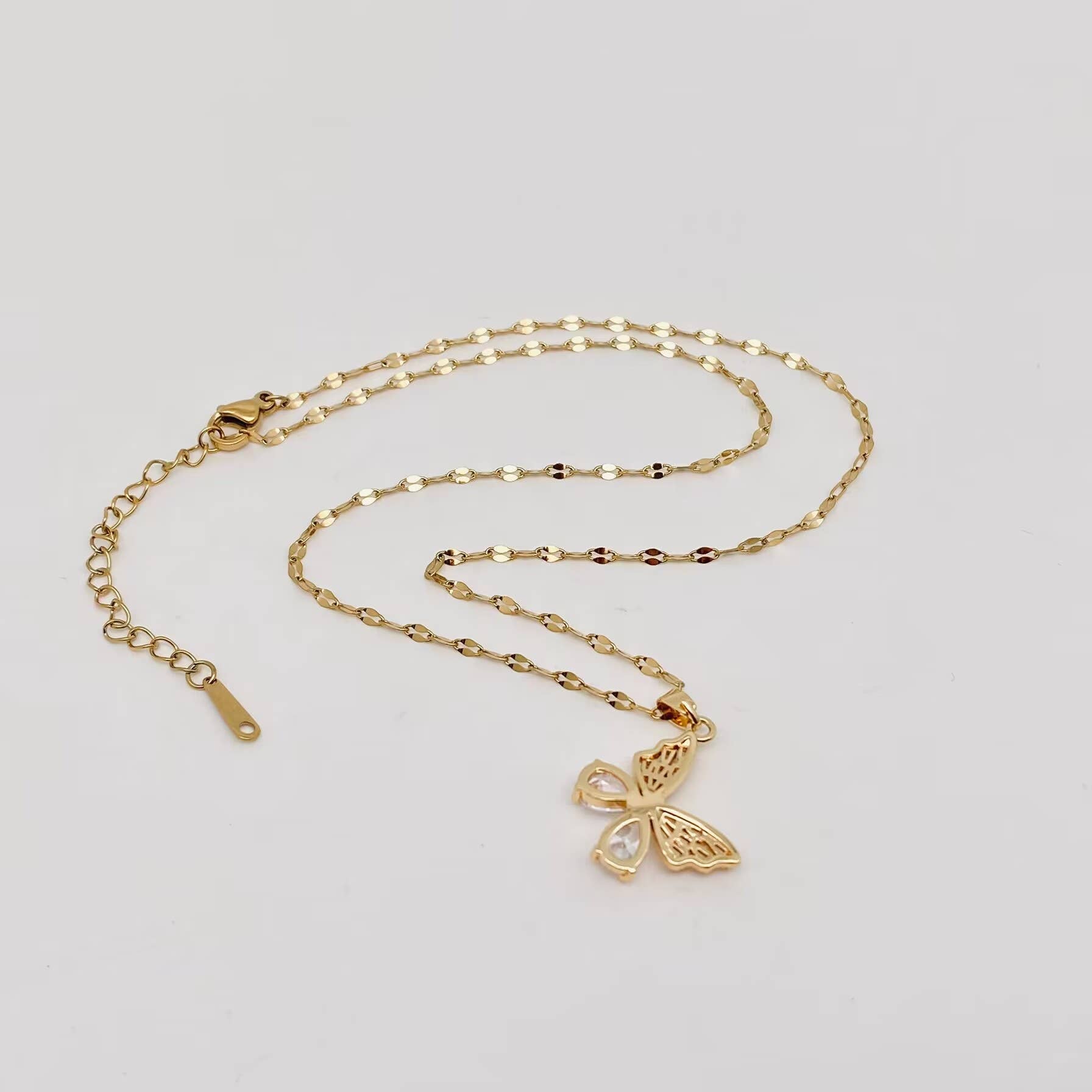 Gold Plated Butterfly Necklace