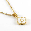 Clover Shell Initial Charm Necklace